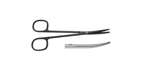 Ceramic Dissecting Scissors, (Tungsten Carbide Blades W/ 1 Micro Serrated Blade), 4 3/4" (12.1 Cm), Straight